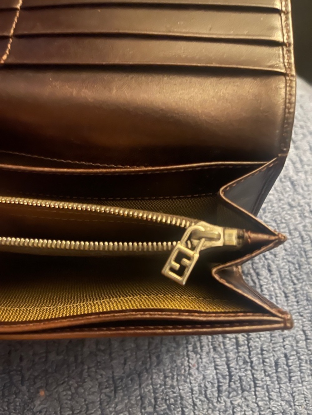 Vintage Fendi Brown Zucca Continental Canvas Long Bifold Wallet W/Entrupy COA - Picture 14 of 16
